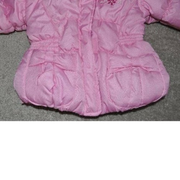 *Winter Jacket 12 months Pink Zeroxposur Hooded Zip-Mittens Scarf 3 pc Set Girls - Picture 6 of 8